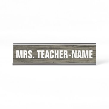 Rustic, Faux Wood Grain Pattern Custom Name Desk Name Plate Rustic, Faux Wood Grain Pattern Custom Name Desk Name Plate