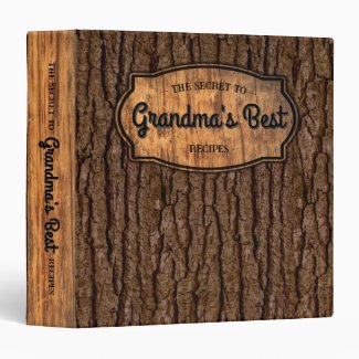 Rustic Faux Wood Grain Tree Bark Recipe Cookbook