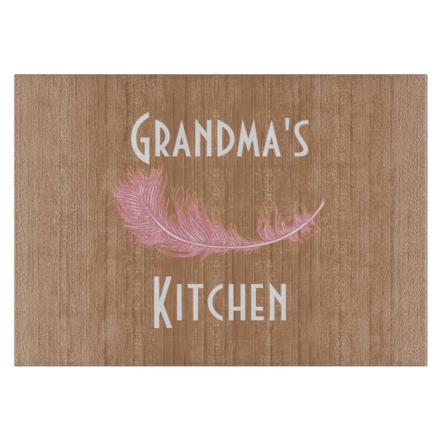 Rustic Faux Wood Grandma's Kitchen Cutting Board (Front)