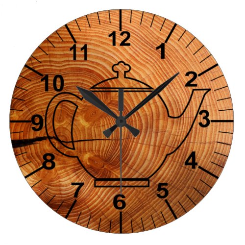 Rustic Faux Wood Kitchen Wall Clock