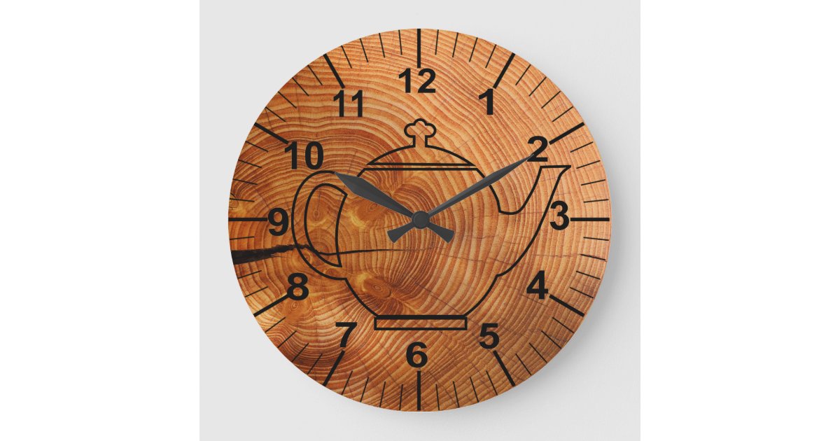 Rustic Faux Wood Kitchen Wall Clock Zazzle