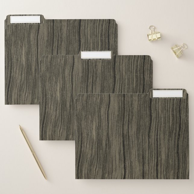 Rustic Faux Wood Look Pattern File Folders (Set)