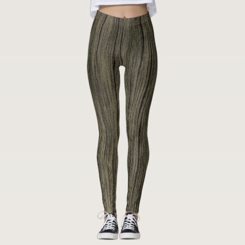 Rustic Faux Wood Look Pattern Leggings