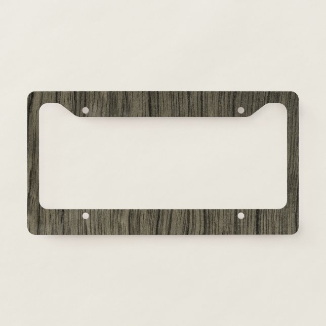 Rustic Faux Wood Look Pattern License Plate Frame (Front)