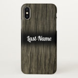 [ Thumbnail: Rustic Faux Wood Look Pattern W/ Custom Name Case ]