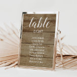 Rustic Faux Wood Wedding Seating Chart Cards<br><div class="desc">Guide your guests to their proper table with this charming faux wood rustic seating chart card. Personalize the table number and the guest's name.</div>
