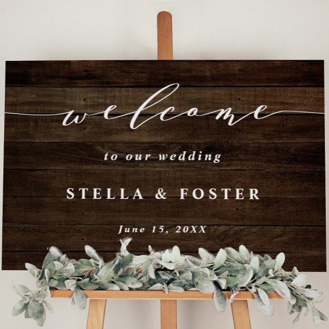 Rustic Faux Wood Wedding Welcome Foam Board (Creator Uploaded)