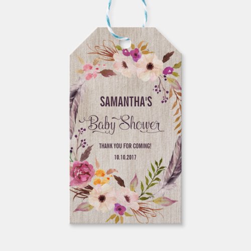 Rustic Favor Tag Boho Floral Flower Thank You