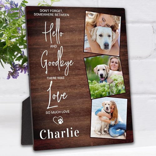 Rustic Favorite Hello Custom Pet Dog Memorial Plaque