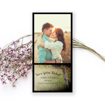 Rustic Fence Post Yellow Wildflowers Farm Wedding Save The Date by loraseverson at Zazzle