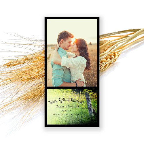 Rustic Fence Post Yellow Wildflowers Ranch Wedding Save The Date