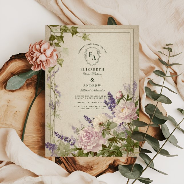Rustic Fern and White Flower Wedding Invitation (Creator Uploaded)