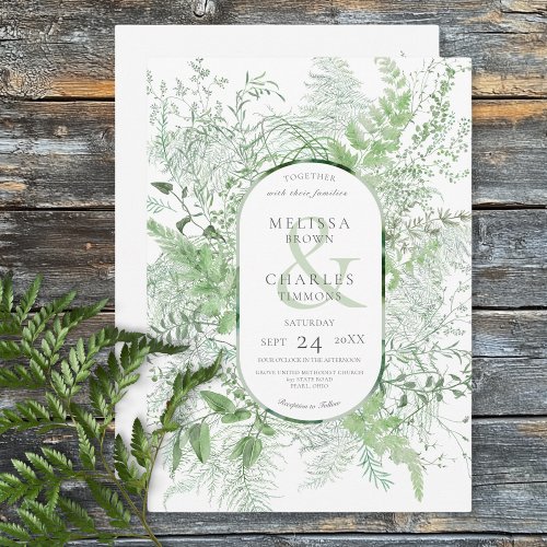 Rustic Fern Green Foliage White Wedding