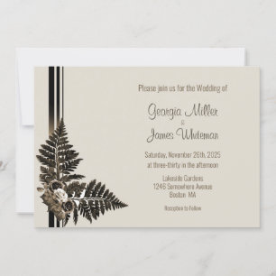 Rustic Fern Leaf Wedding Invitation