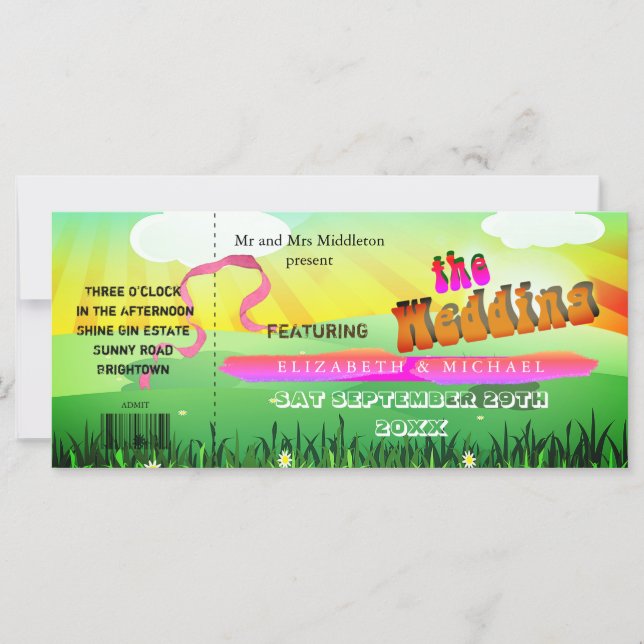  Rustic Festival Wedfest Modern Wedding Invitation (Front)