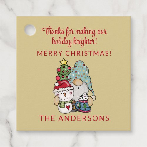 Rustic Festive Gnome Merry Christmas Party Favor F Favor Tags