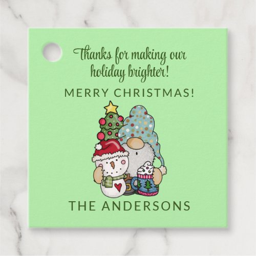 Rustic Festive Gnome Merry Christmas Party Favor Favor Tags