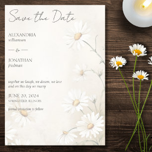 Rustic Field of Daisies Wedding  Save The Date