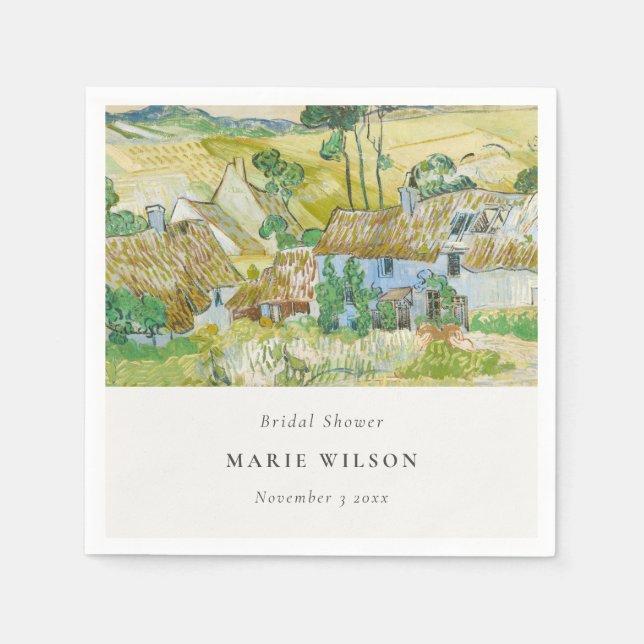 Rustic Fields Mountain Landscape Bridal Shower Napkins (Front)