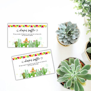 Rustic Fiesta Cactus Diaper Raffle Baby Shower Enclosure Card