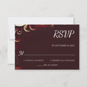 Rustic Fiesta Floral Rose Spanish Wedding RSVP Card