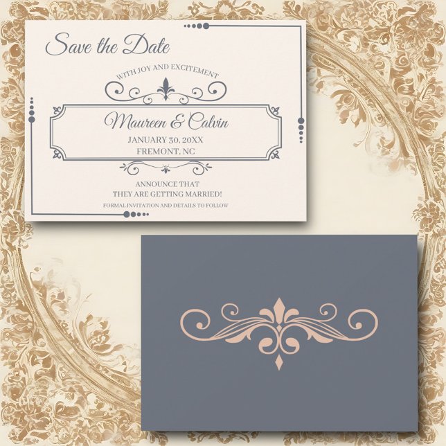 Rustic Filigree, Save the Date  Invitation (Creator Uploaded)