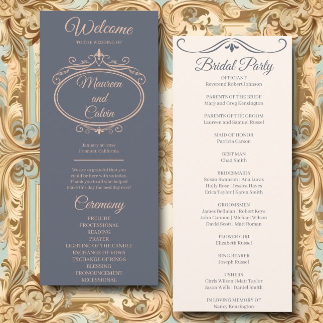 Rustic Filigree Wedding Program (Creator Uploaded)