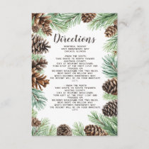 Rustic Fir Branches Pine Cone Wedding Details Enclosure Card