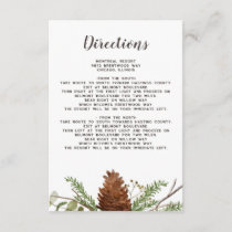 Rustic Fir Branches Pine Cone Wedding Details Enclosure Card