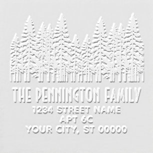 Rustic Fir Trees #2B Family Name Return Address Embosser
