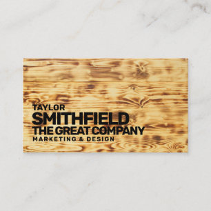 Rustic Fire Grain Wooden Business Card
