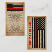 Rustic Fireman's Prayer Bulk Thin Red Line