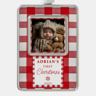 Rustic First Christmas Baby Keepsake Ornament