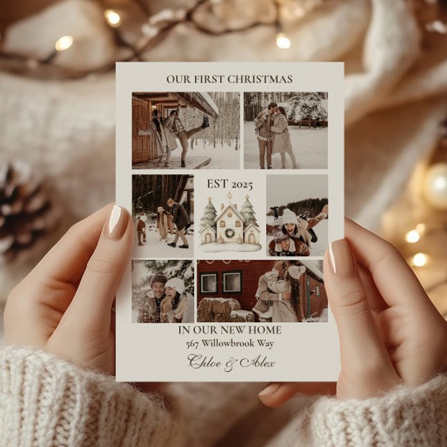 Rustic First Christmas in Our New Home Holiday Card (Creator Uploaded)