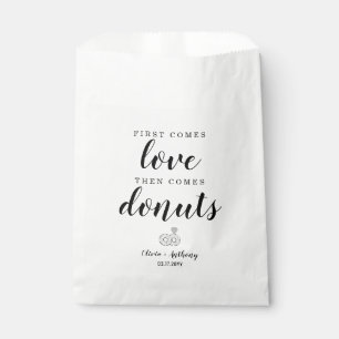 Rustic First Comes Love Donuts Sweet Treat Wedding Favor Bag