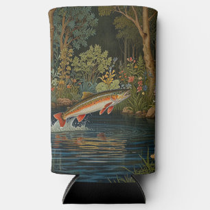 Rustic fish fishing fly fishing seltzer can cooler
