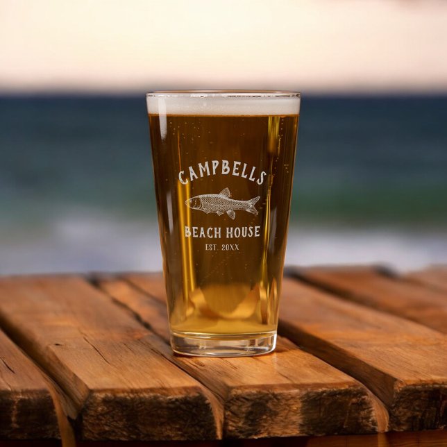 Rustic Fish Nautical Family Pint Glass (Creator Uploaded)