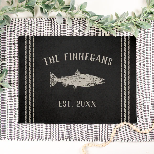 Rustic Fish Personalized Doormat Zazzle