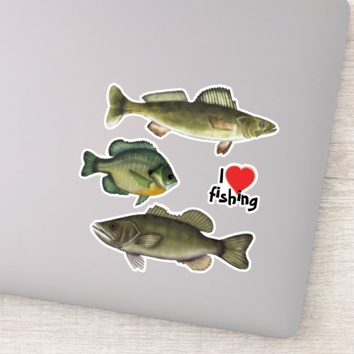 Rustic Fish Simple Whimsical Fun I Love Fishing Sticker
