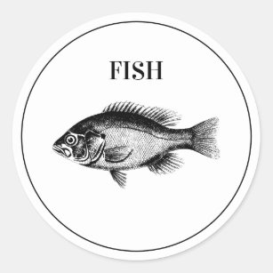 Rustic Fish Wedding Meal Choice Classic Round Sticker
