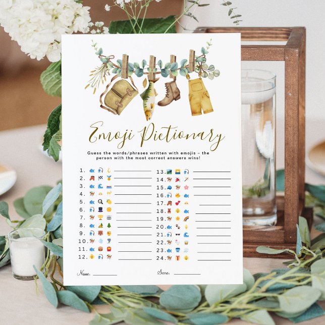 Rustic Fisherman Baby Shower Emoji Pictionary Game (Creator Uploaded)