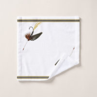 Classy Fishing Lodge Border Bathroom Towel Set, Zazzle