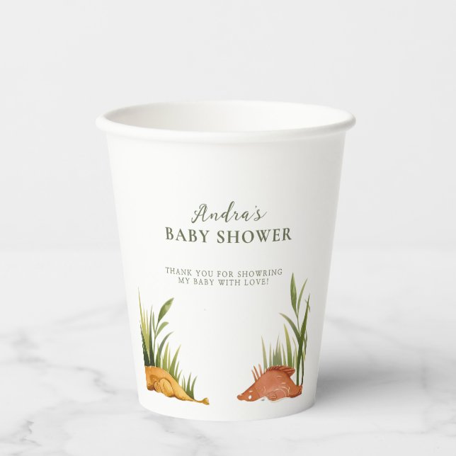 Rustic Fishing Baby Boy Shower Party Paper Cups (Front)