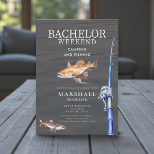 Rustic Fishing Bachelor Weekend Invitation