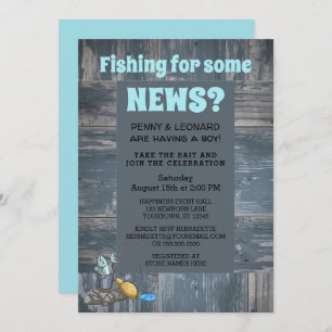 Rustic Fishing Boy Baby Couples Shower Invitation