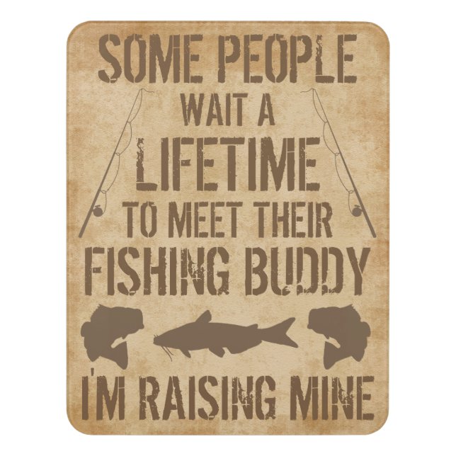 Rustic Fishing Buddy Door Sign (Contemporary Vert)