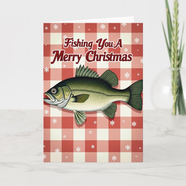 Rustic Fishing Christmas Card (Front)