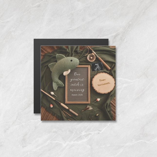 Rustic Fishing dad gift Pregnancy Announcement  (Creator Uploaded)