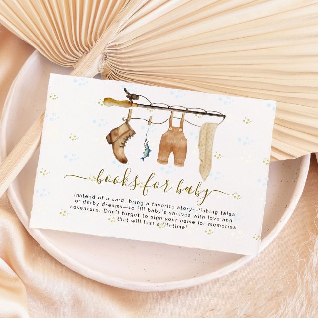 Rustic Fishing Derby Baby Shower Books for Baby Enclosure Card (Creator Uploaded)