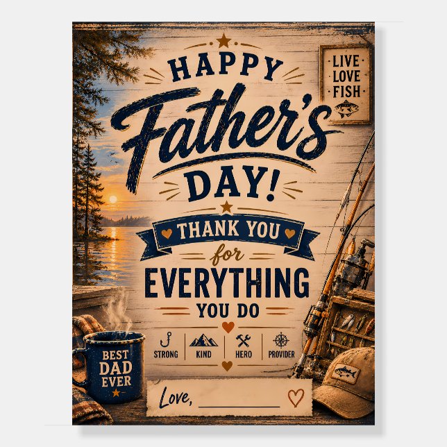 Rustic Fishing Father’s Day Poster (Front)